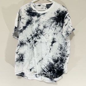 Kliegou Black and Gray Tie Dye Short Sleeve Size XL